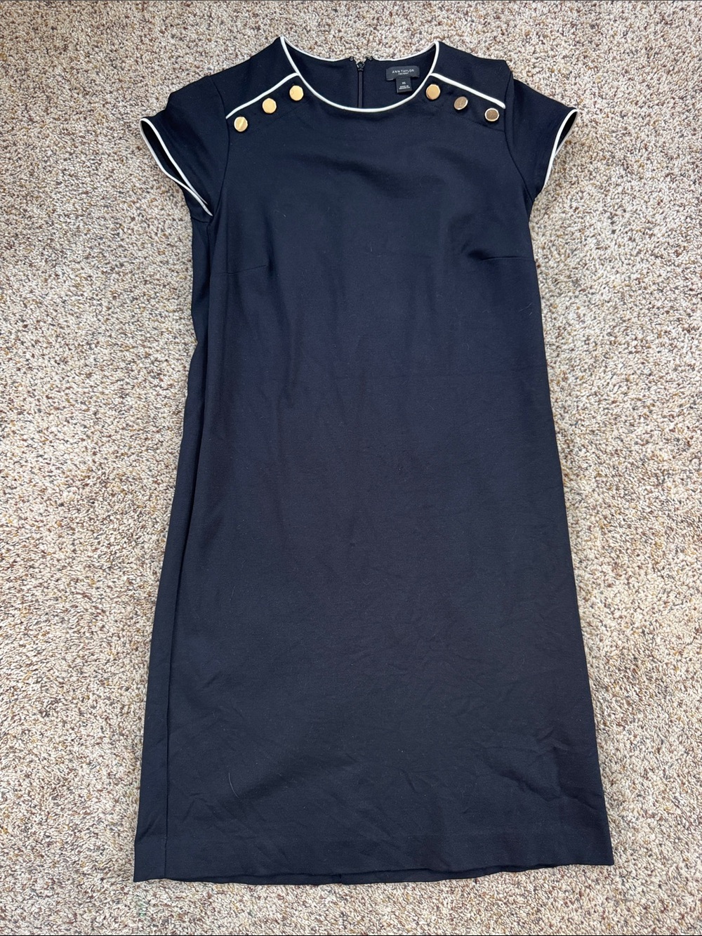 ann taylor black and gold dress Factory Mini Shift with Buttons prom dress to impress